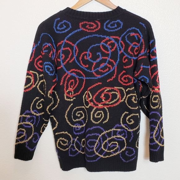 Vintage GFC Ltd Metallic Swirl Pattern Sweater - Picture 2 of 4